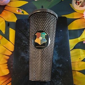 Black Textured Travel Tumbler - Hogwarts